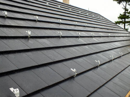 Solar panel mounting brackets on roof