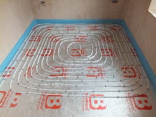 Underfloor Heating Pipes Spaced For a Heat Pump